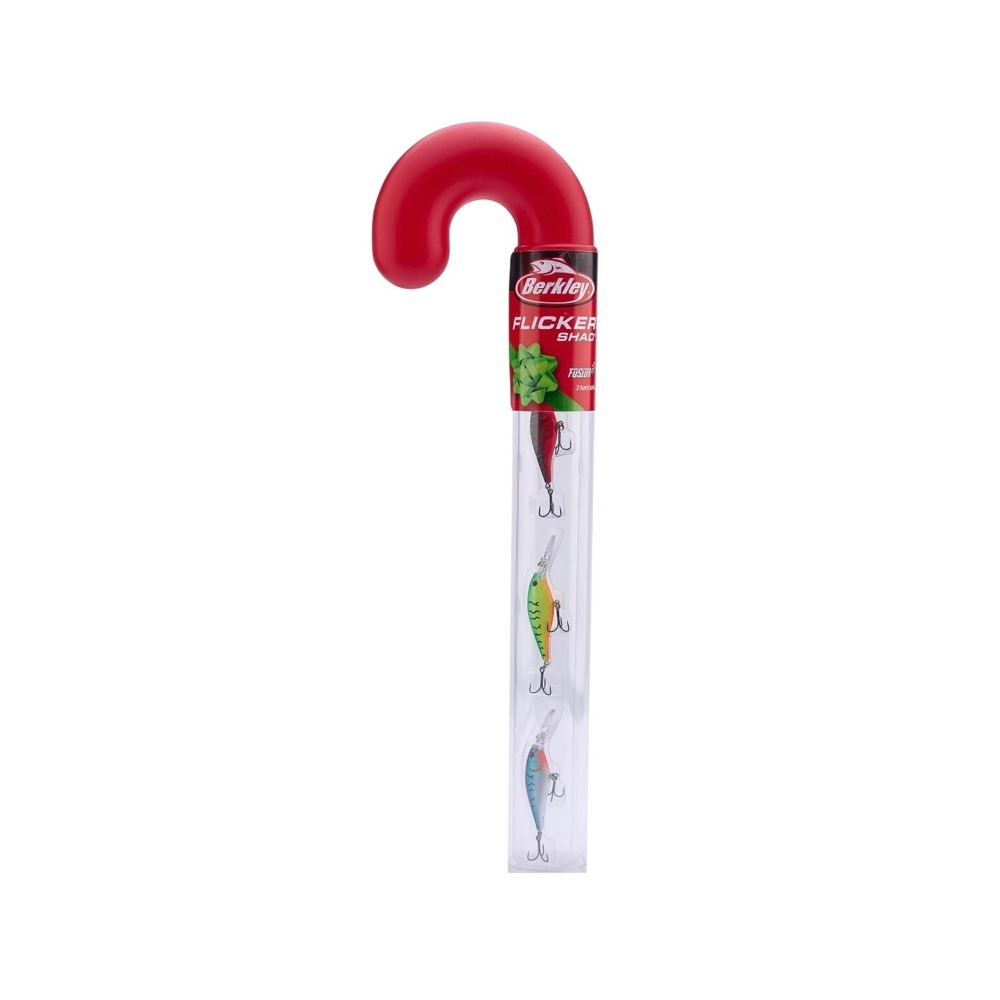 Berkley Flicker Shad Fishing Lures 3 Pack Christmas Candy Cane Set